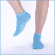 3 Pairs Ladies Women Sports Cotton Rich Pilates Yoga Non-Slip Grip Socks - Grey V528-COLOUR-GREY-PACKAGE-3PAIRS21380
