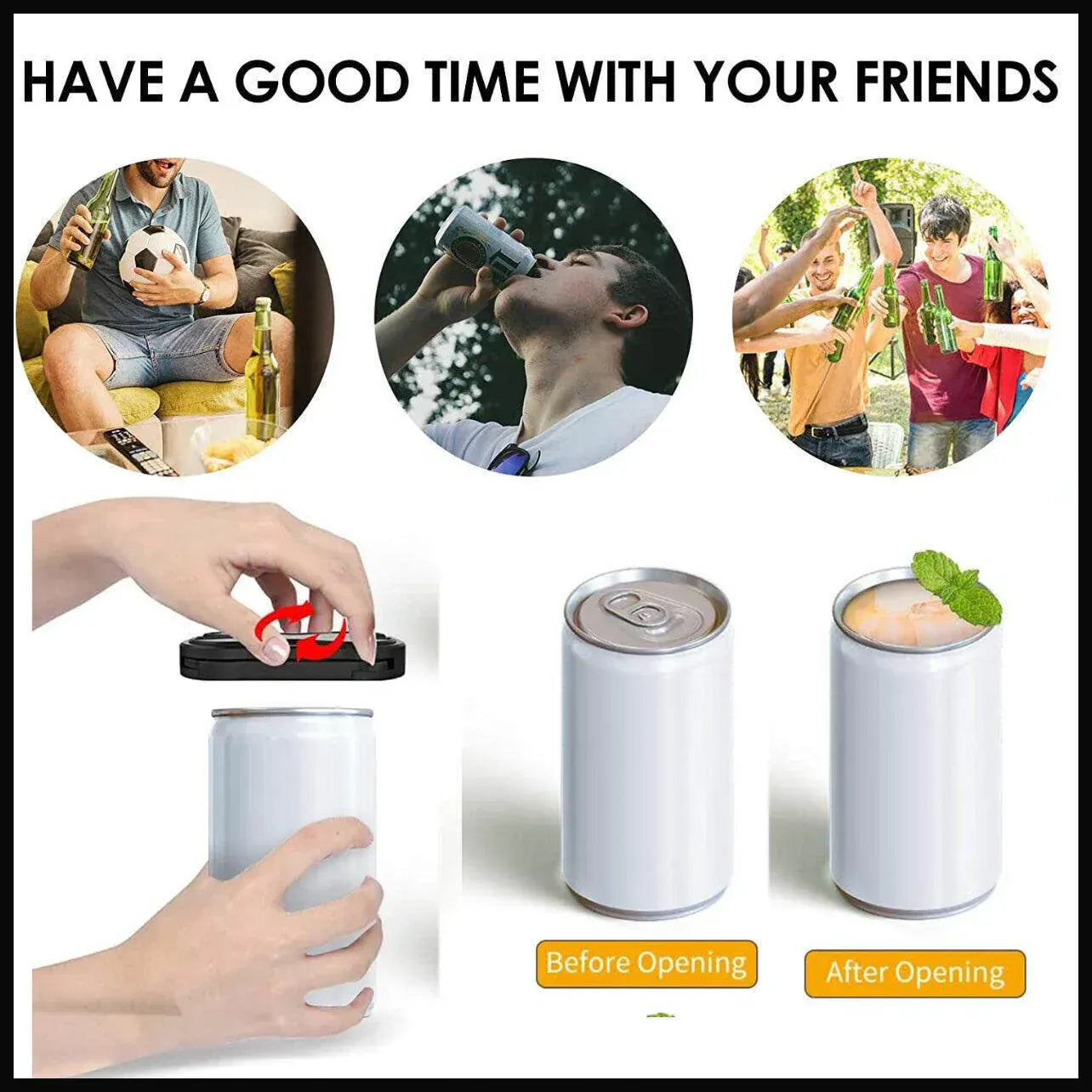 Topless Can Opener Manual Kitchen Tool for Beer Soda and Tin Bottles - Grey V528-COLOUR-GREY56336