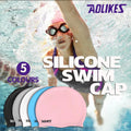 Aolikes Silicone Swimming Cap Waterproof Unisex Swim Hat for Men and Women - Grey V528-COLOUR-GREY86706