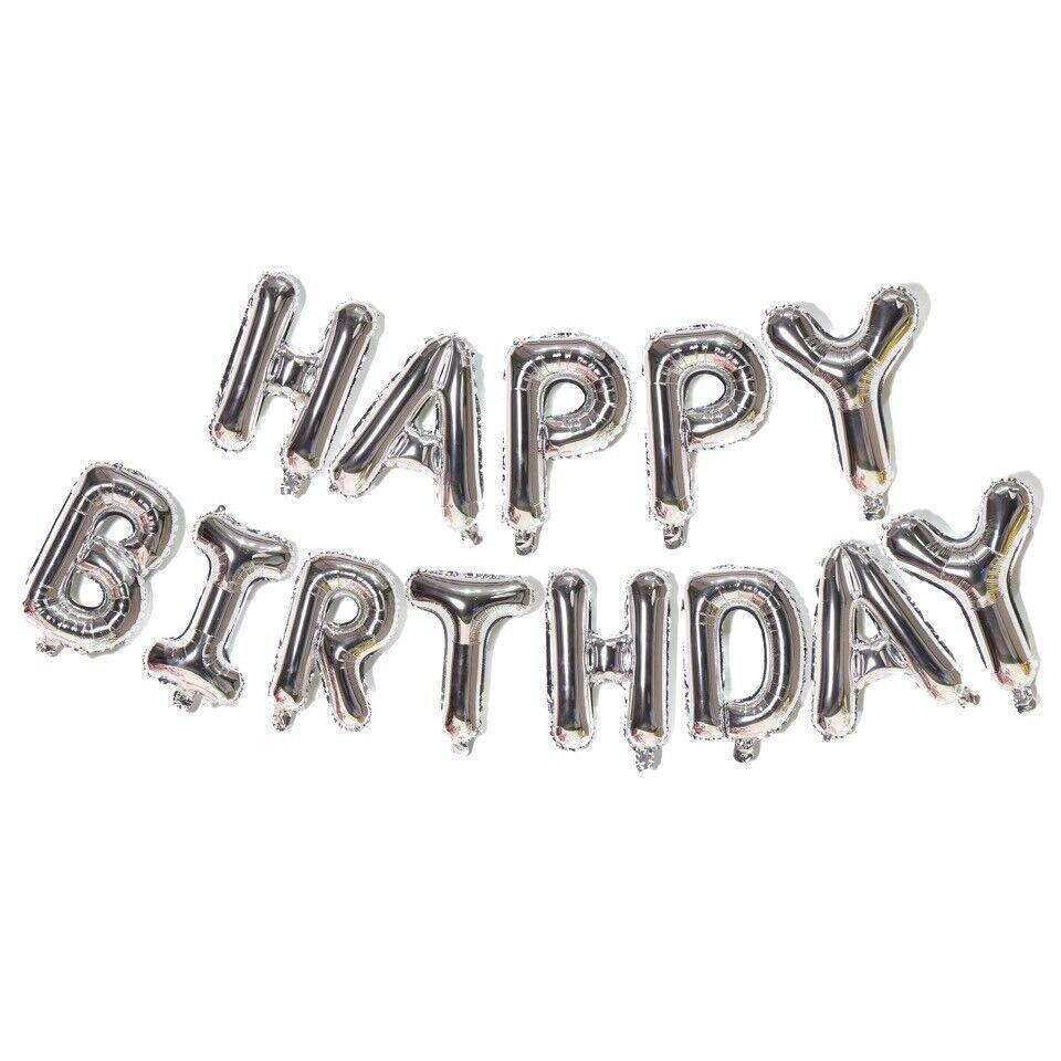 40Cm 3D Happy Birthday Letters Balloons Inflating Foil Banner Bunting Celebrate - Light Blue V528-COLOUR-LIGHTBLUE97617