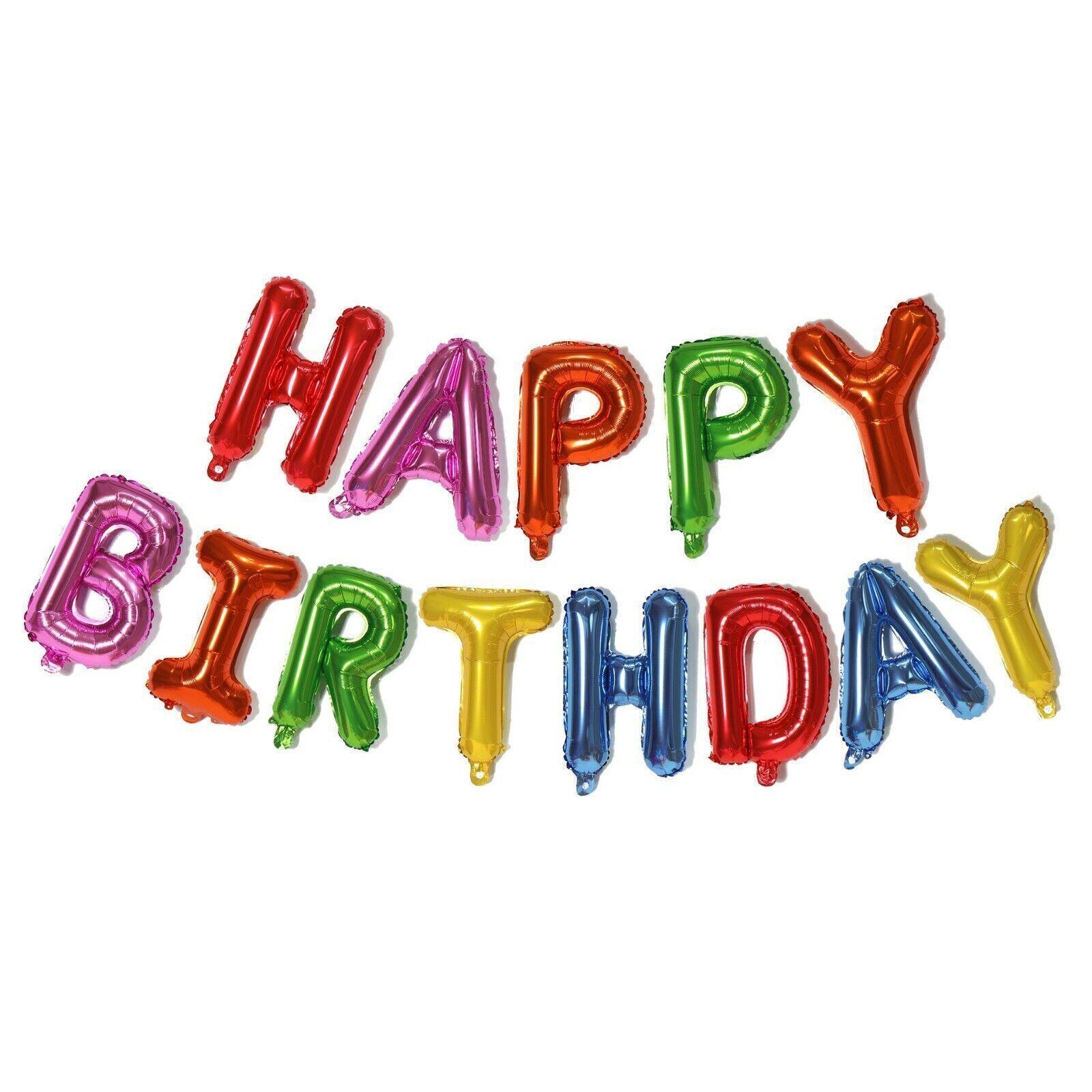 40Cm 3D Happy Birthday Letters Balloons Inflating Foil Banner Bunting Celebrate - Light Blue V528-COLOUR-LIGHTBLUE97617