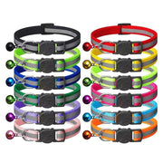 Reflective Cat Collar with Breakaway Buckle and Bell Adjustable for Small Pet Use - Light Green V528-COLOUR-LIGHTGREEN33291