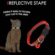 Reflective Cat Collar with Breakaway Buckle and Bell Adjustable for Small Pet Use - Light Green V528-COLOUR-LIGHTGREEN33291