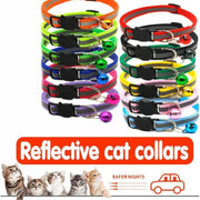 Reflective Cat Collar with Breakaway Buckle and Bell Adjustable for Small Pet Use - Light Purple V528-COLOUR-LIGHTPURPLE40727