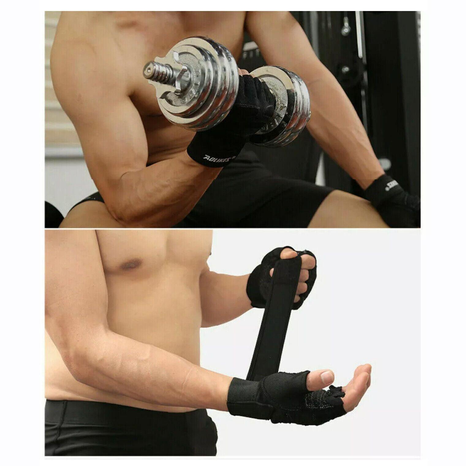 L Size Weight Lifting Gloves Gym Bodybuilding Fitness Workout Cycling Crossfit Men - One Pair Red V528-COLOUR-ONEPAIRRED98572