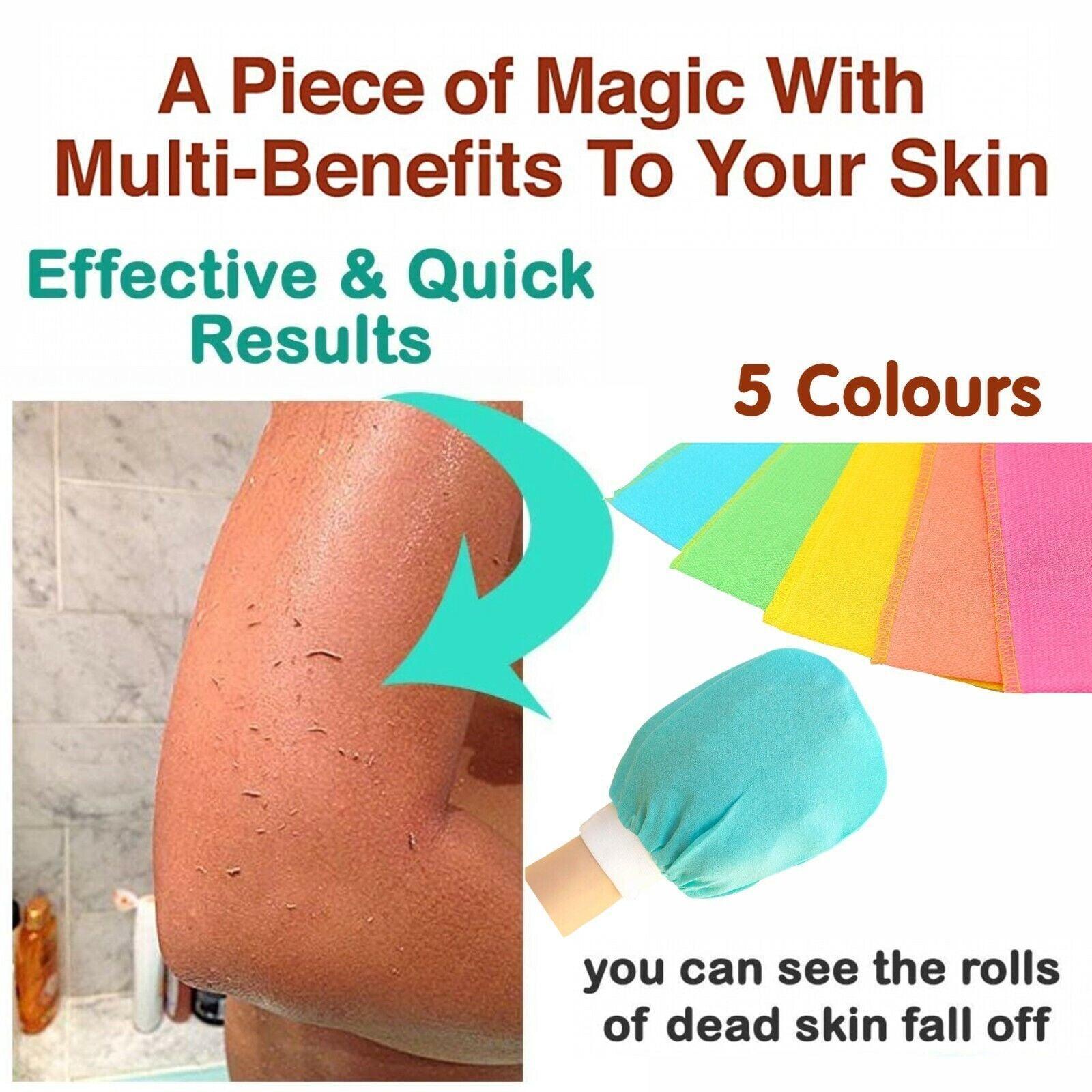 5 Pcs Towel Exfoliating Bath Washcloth Viscose Scrub Mitten Towel - Orange *5 PCS V528-COLOUR-ORANGE-5PCS36615