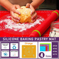 Orange Reusable Non-Stick Silicone Rolling Dough Mat Cake Pastry Baking Fondant Sheet - 40*30cm V528-COLOUR-ORANGE-SIZE-40-30CM34698