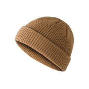 Men Women Mini Fisherman Beanie Winter Spring Hat Soft Knitted Docker Skull Cap - Orange Pink V528-COLOUR-ORANGEPINK76457
