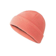 Men Women Mini Fisherman Beanie Winter Spring Hat Soft Knitted Docker Skull Cap - Orange Pink V528-COLOUR-ORANGEPINK76457
