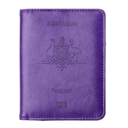 RFID Passport Holder Slim Leather Travel Wallet ID Card Cover Case for Men Women - Pink Gold V528-COLOUR-PINKGOLD81347