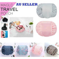 Portable Travel Makeup Bag Drawstring Cosmetic Pouch Lazy Storage Organiser Case - Pink White Strip V528-COLOUR-PINKWHITESTRIP67498