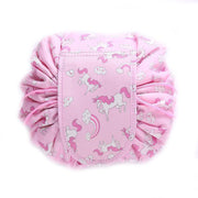 Portable Travel Makeup Bag Drawstring Cosmetic Pouch Lazy Storage Organiser Case - Pink White Strip V528-COLOUR-PINKWHITESTRIP67498