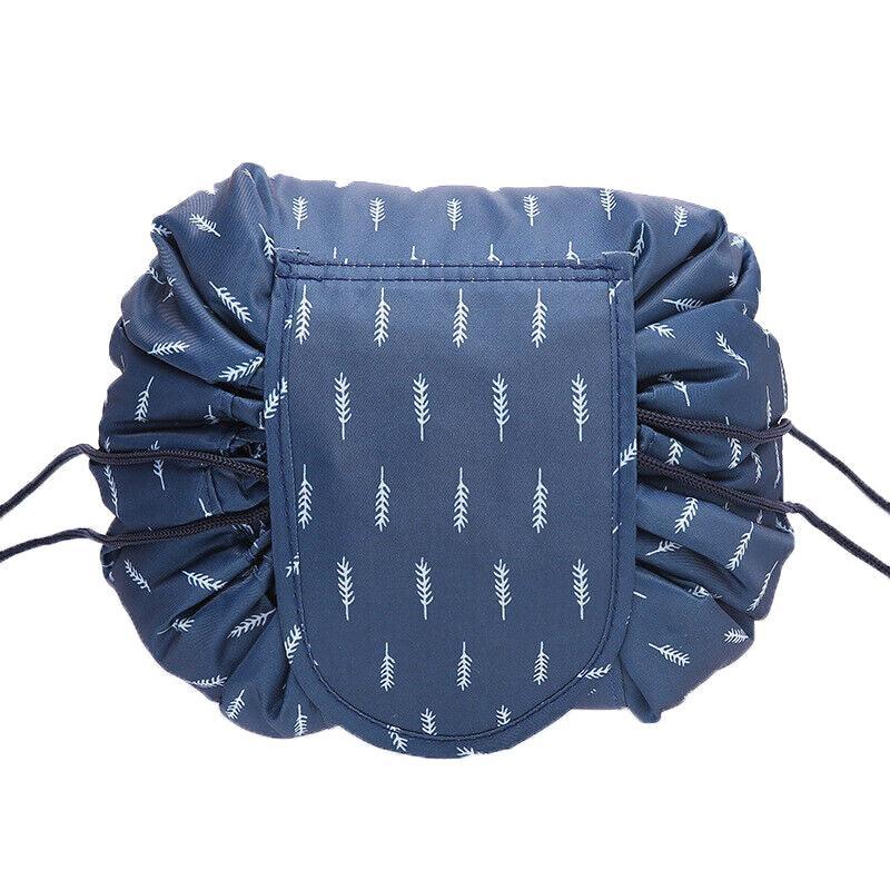 Portable Travel Makeup Bag Drawstring Cosmetic Pouch Lazy Storage Organiser Case - Pink White Strip V528-COLOUR-PINKWHITESTRIP67498