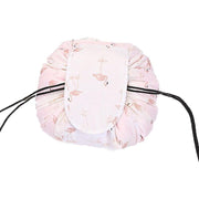 Portable Travel Makeup Bag Drawstring Cosmetic Pouch Lazy Storage Organiser Case - Pink White Strip V528-COLOUR-PINKWHITESTRIP67498