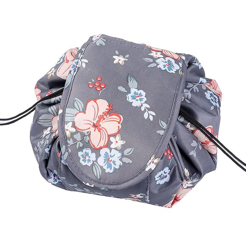 Portable Travel Makeup Bag Drawstring Cosmetic Pouch Lazy Storage Organiser Case - Pink White Strip V528-COLOUR-PINKWHITESTRIP67498