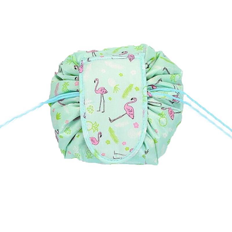 Portable Travel Makeup Bag Drawstring Cosmetic Pouch Lazy Storage Organiser Case - Pink White Strip V528-COLOUR-PINKWHITESTRIP67498