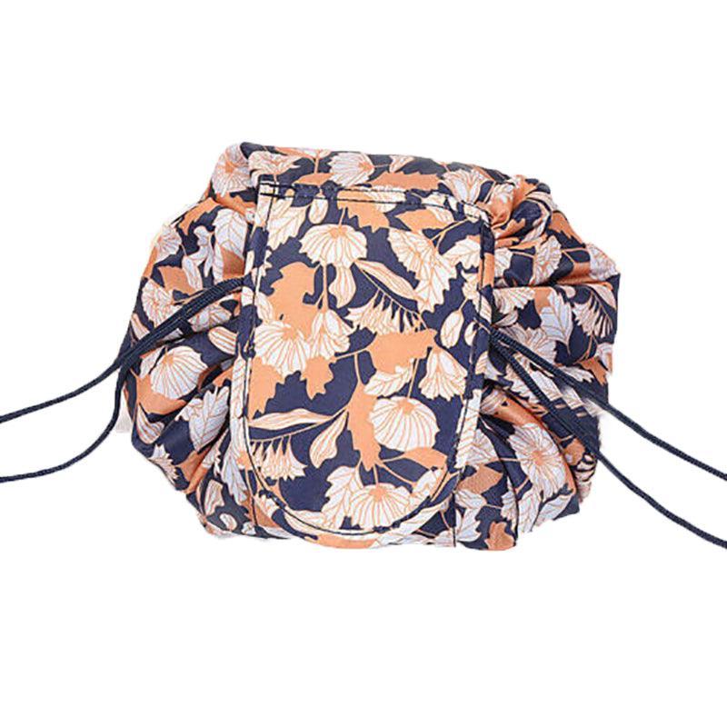 Portable Travel Makeup Bag Drawstring Cosmetic Pouch Lazy Storage Organiser Case - Pink White Strip V528-COLOUR-PINKWHITESTRIP67498