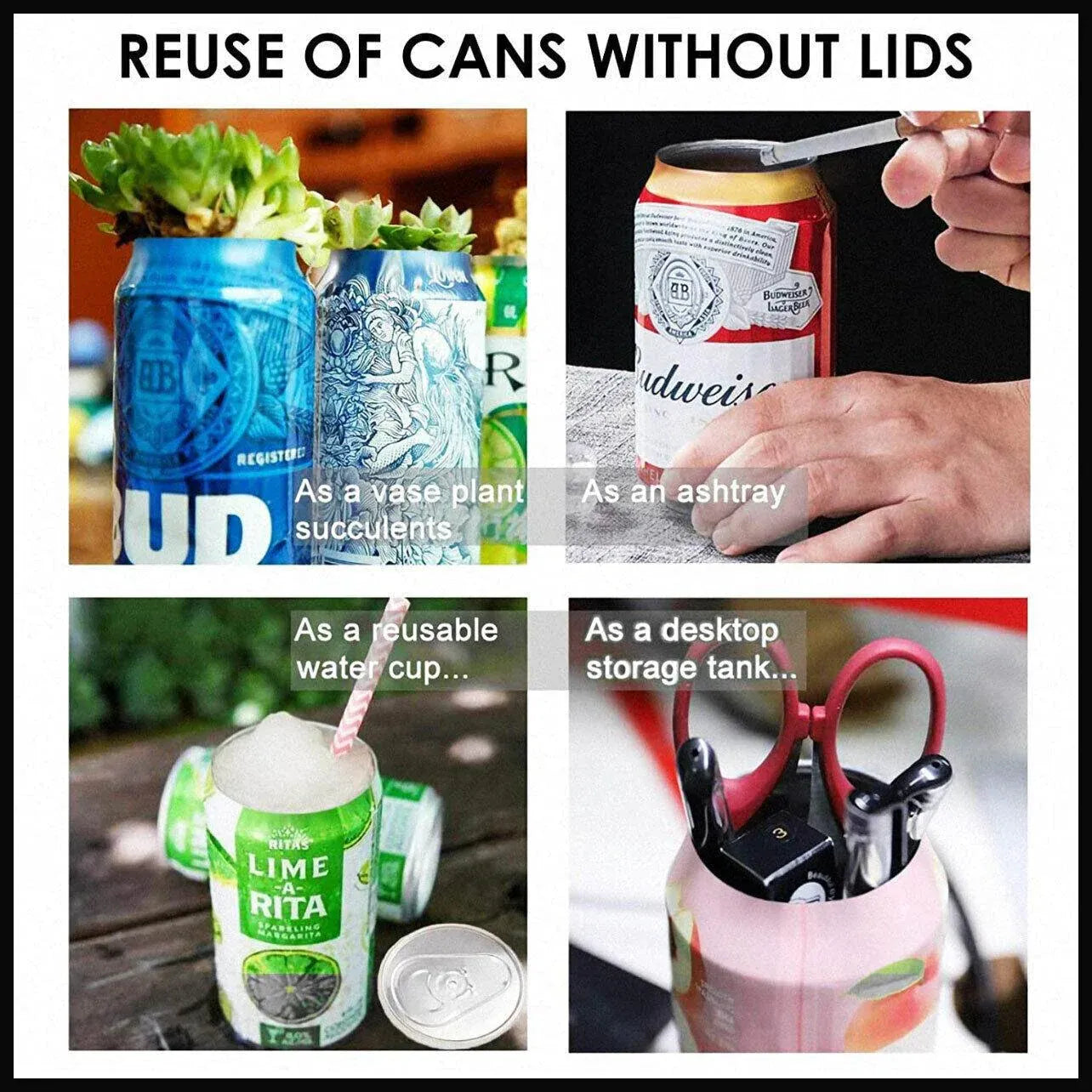 Topless Can Opener Manual Kitchen Tool for Beer Soda and Tin Bottles - Red V528-COLOUR-RED17232