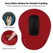 Comfort Mouse Pad with Built In Wrist Support Non Slip Ergonomic Mice Mat - Red V528-COLOUR-RED57796