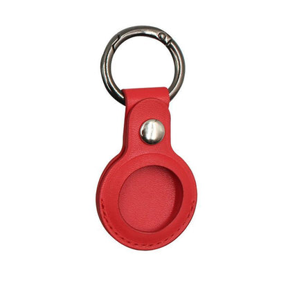 For Apple Airtag Leather Case Cover Air Tag Keychain Holder Sleeve Shell Tracker - Red V528-COLOUR-RED62421