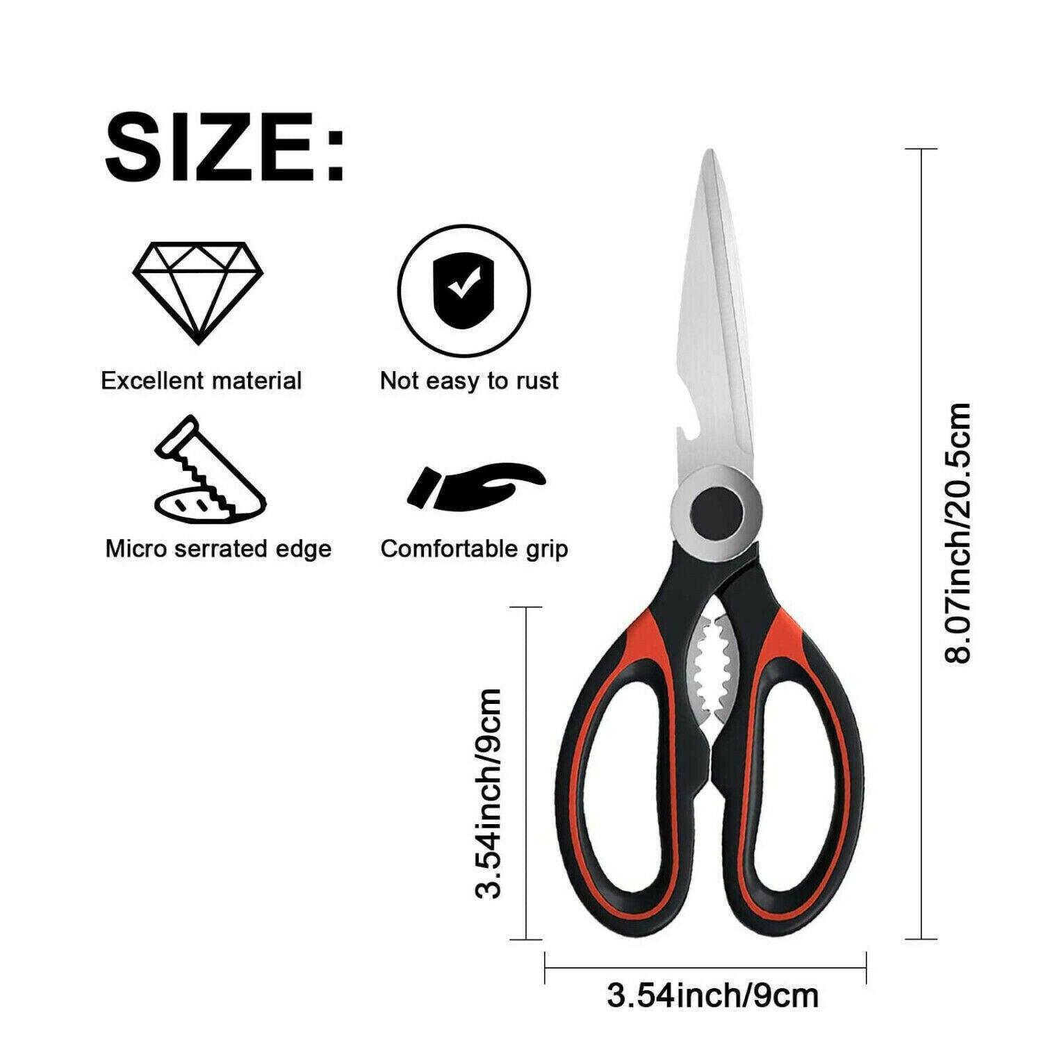 Heavy Duty Kitchen Scissors Multi Purpose Stainless Steel Chicken Bone Cutter - Red V528-COLOUR-RED82134