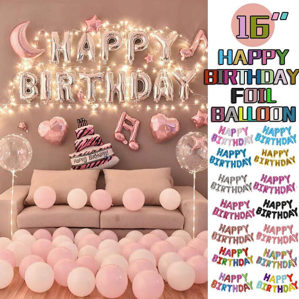 40Cm 3D Happy Birthday Letters Balloons Inflating Foil Banner Bunting Celebrate - Rose Gold V528-COLOUR-ROSEGOLD11436