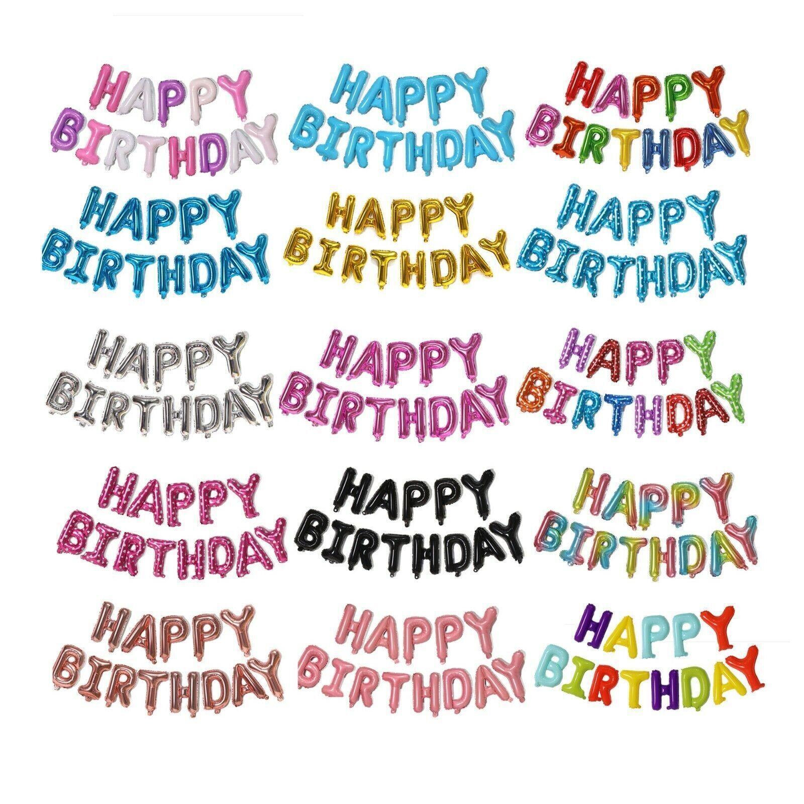 40Cm 3D Happy Birthday Letters Balloons Inflating Foil Banner Bunting Celebrate - Rose Gold V528-COLOUR-ROSEGOLD11436