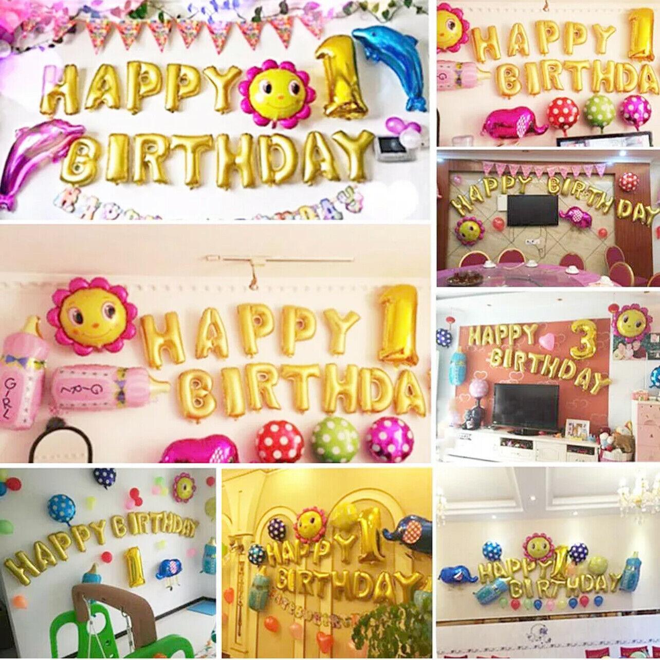 40Cm 3D Happy Birthday Letters Balloons Inflating Foil Banner Bunting Celebrate - Rose Gold V528-COLOUR-ROSEGOLD11436