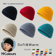 Men Women Mini Fisherman Beanie Winter Spring Hat Soft Knitted Docker Skull Cap - Rose Red V528-COLOUR-ROSERED18534