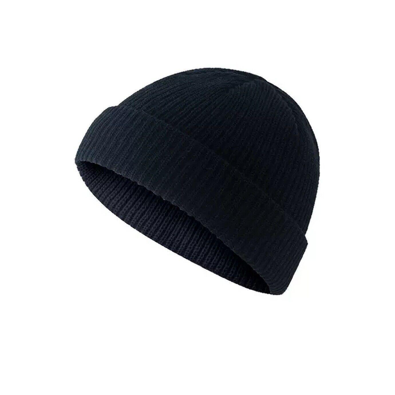 Men Women Mini Fisherman Beanie Winter Spring Hat Soft Knitted Docker Skull Cap - Rose Red V528-COLOUR-ROSERED18534