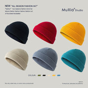 Men Women Mini Fisherman Beanie Winter Spring Hat Soft Knitted Docker Skull Cap - Rose Red V528-COLOUR-ROSERED18534