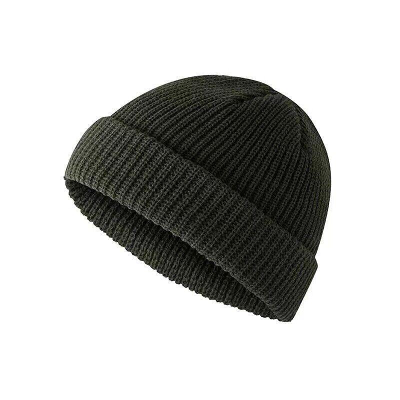 Men Women Mini Fisherman Beanie Winter Spring Hat Soft Knitted Docker Skull Cap - Rose Red V528-COLOUR-ROSERED18534