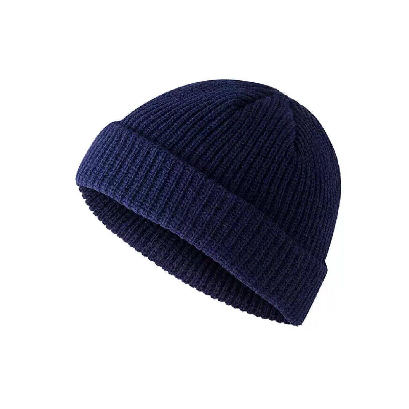 Men Women Mini Fisherman Beanie Winter Spring Hat Soft Knitted Docker Skull Cap - Rose Red V528-COLOUR-ROSERED18534