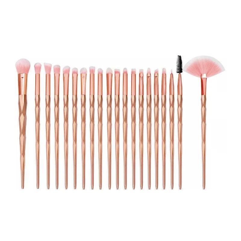 20 Pcs Eye Make-Up Brushes Diamond Unicorn Eyeshadow Eyebrow Blending Brush Set - Transparent V528-COLOUR-TRANSPARENT68666