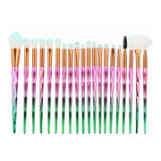 20 Pcs Eye Make-Up Brushes Diamond Unicorn Eyeshadow Eyebrow Blending Brush Set - Transparent V528-COLOUR-TRANSPARENT68666