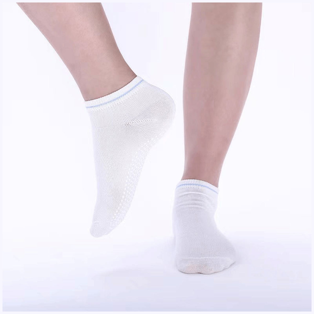 3 Pairs Ladies Women Sports Cotton Rich Pilates Yoga Non-Slip Grip Socks - White V528-COLOUR-WHITE-PACKAGE-3PAIRS84016