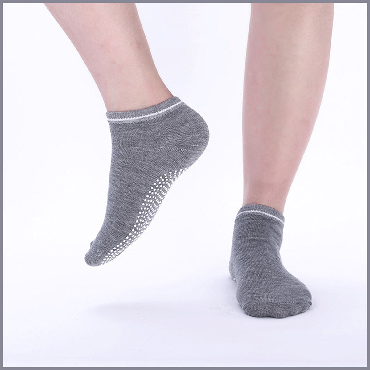 3 Pairs Ladies Women Sports Cotton Rich Pilates Yoga Non-Slip Grip Socks - Yellow V528-COLOUR-YELLOW-PACKAGE-3PAIRS75073