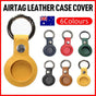 For Apple Airtag Leather Case Cover Air Tag Keychain Holder Sleeve Shell Tracker - Yellow V528-COLOUR-YELLOW86219