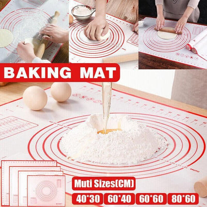 Non-Stick Silicone Baking Mat Rolling Cake Dough Scale Pastry Clay Fondant Sheet - Red 40*30cm V528-COLOURANDSIZE-RED40-30CM21443