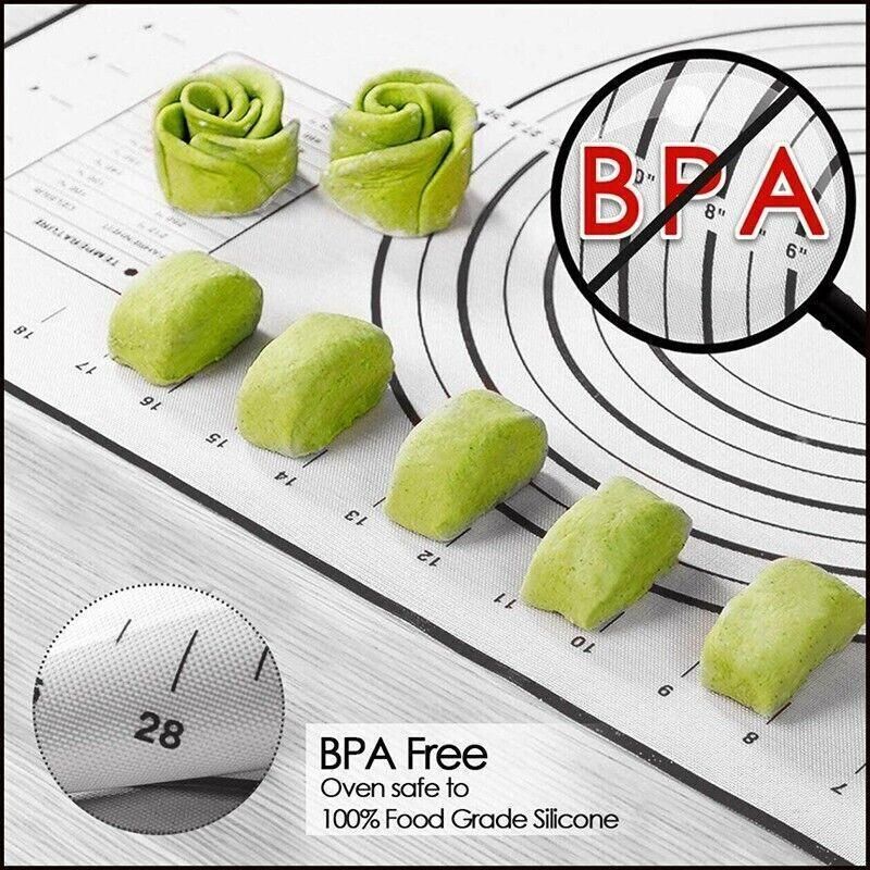 Non-Stick Silicone Baking Mat Rolling Cake Dough Scale Pastry Clay Fondant Sheet - Red 60*60cm V528-COLOURANDSIZE-RED60-60CM51282