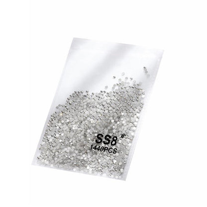 1440Pcs Glitter Rhinestones Crystal Flat Clear Bottom Glass Nail Art Nail Drill - Coloured Crystal-SS6 V528-COLOUREDCRYSTAL-SS6-718823
