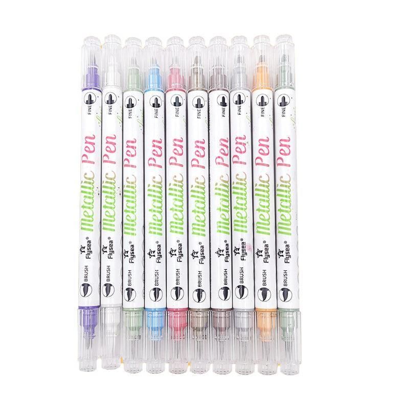 10-Color Set Double Head Shimmer Marker Pens for Albums & Doodles - 10-Colour Set V528-COLOURPEN-10COLOUR-25383