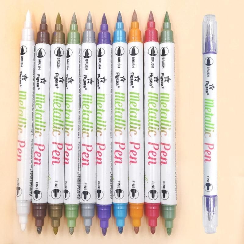 10-Color Set Double Head Shimmer Marker Pens for Albums & Doodles - 10-Colour Set V528-COLOURPEN-10COLOUR-25383