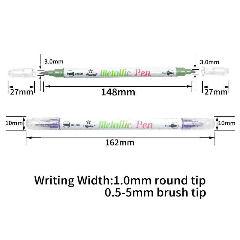 10-Color Set Double Head Shimmer Marker Pens for Albums & Doodles - 10-Colour Set V528-COLOURPEN-10COLOUR-25383