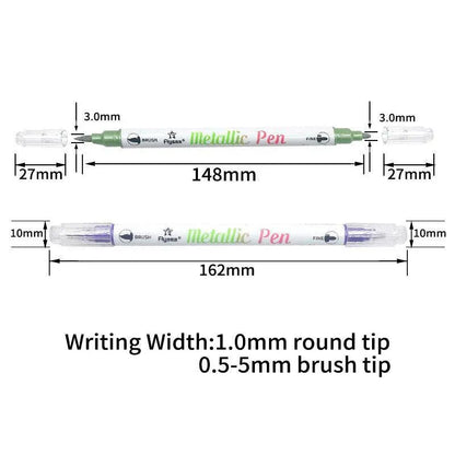 10-Color Set Double Head Shimmer Marker Pens for Albums & Doodles - 10-Colour Set V528-COLOURPEN-10COLOUR-25383
