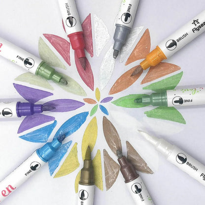 10-Color Set Double Head Shimmer Marker Pens for Albums & Doodles - 10-Colour Set V528-COLOURPEN-10COLOUR-25383