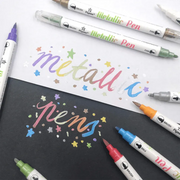 10-Color Set Double Head Shimmer Marker Pens for Albums & Doodles - 10-Colour Set V528-COLOURPEN-10COLOUR-25383