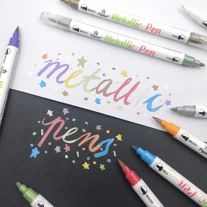 10-Color Set Double Head Shimmer Marker Pens for Albums & Doodles - 10-Colour Set V528-COLOURPEN-10COLOUR-25383