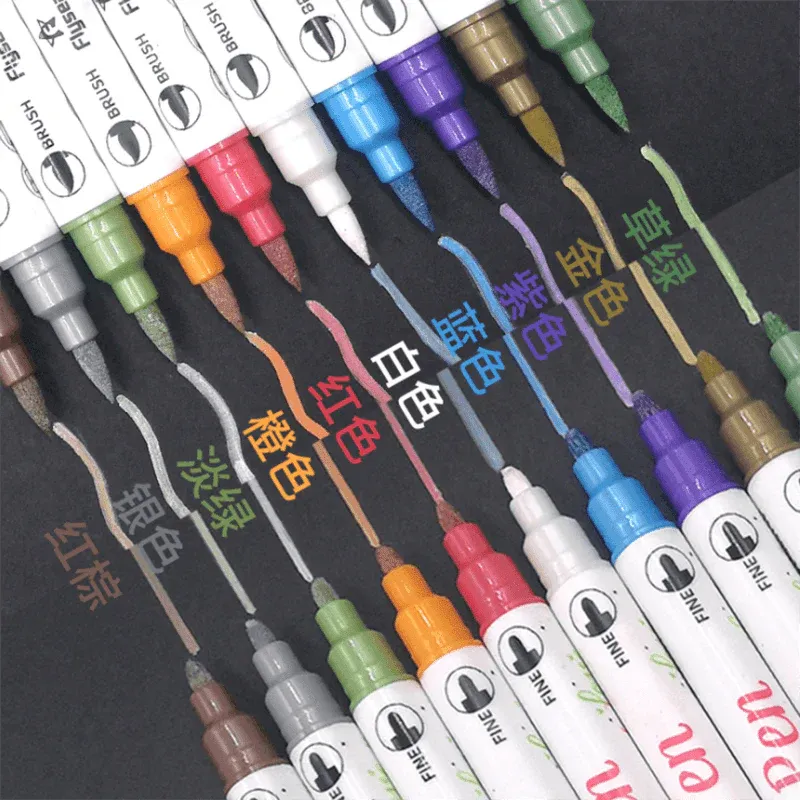 10-Color Set Double Head Shimmer Marker Pens for Albums & Doodles - 10-Colour Set V528-COLOURPEN-10COLOUR-25383