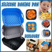 Air Fryer Silicone Pot Basket Liner Non Stick Reusable Baking Tray Accessories - Grey V528-COMAL-GREY-829926